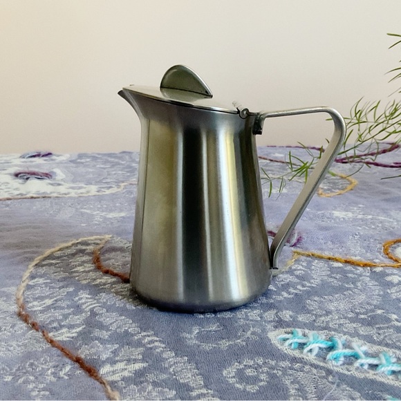 Vintage Alessi 18/8 Stainless Steel Creamer Pitcher 4071 Italy 4”x3” MCM - Picture 1 of 13